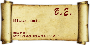 Blasz Emil névjegykártya